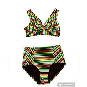 HIGH DIVE BY MOD CLOTH Striped Two Piece Swim Suit Bikini